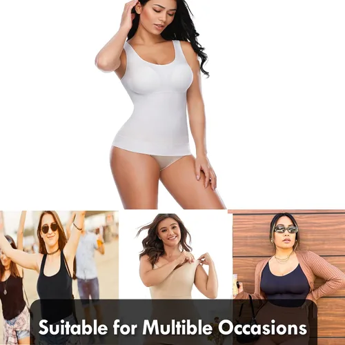 Vista 5 de SLIMBELLE Camisola para mujer con control de abdomen y moldeador de cuerpo con brasier integrado
