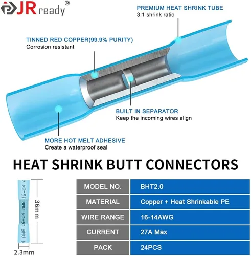 Vista 6 de JRready ST9028 - Juego de 4 conectores Deutsch de 3 pines, conector DT con cable automotriz GXL de 16 AWG, incluye conector a tope termorretráctil