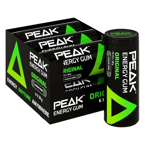 Vista 11 de Peak Energy Gum Caffeinated Chewing Gum - Sugar Free With B Vitamins B3 B5 B6 B12 for Focus and Performance - Caffeinated Energy Boost - Natural
