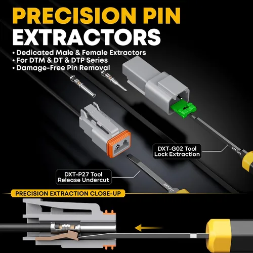 Vista 4 de Kit de herramienta de crimpado de conectores DxCRIMP Deutsch DT Series, conectores eléctricos impermeables para automóviles de 2/3/4/6 pines