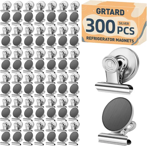 Vista 20 de Grtard Paquete de 6 clips magnéticos resistentes, clips magnéticos para refrigerador, imanes de refrigerador, clip magnético fuerte, imanes sin Negro