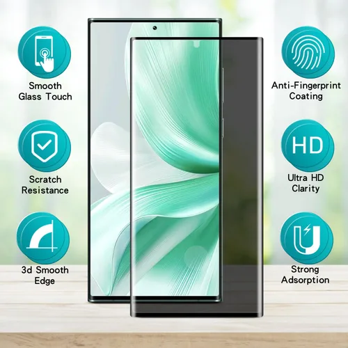 Vista 2 de Slanku Protector de pantalla para Samsung Galaxy S22 Ultra Privacy Glass 3D Negro