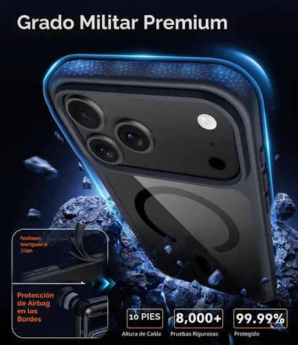 Vista 4 de FNTCASE Magnético para iPhone 18/17 Pro, negro transparente
