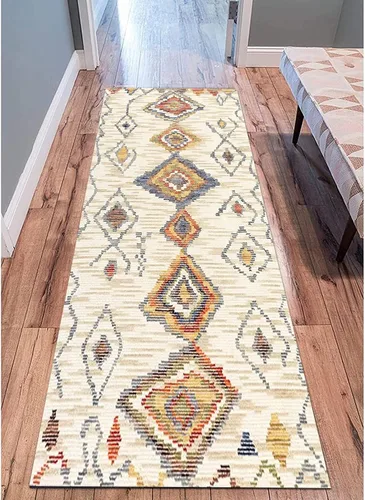 Vista 4 de Alfombra de pasillo, moderna y lavable, alfombra larga para pasillo, cocina, dormitorio, sala de estar, balcón, paso, antideslizante, 47.2 x 177.2