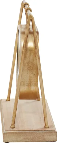 Vista 4 de Deco 79 Reloj de péndulo de madera con base de madera, 10 x 5 x 11 pulgadas, dorado