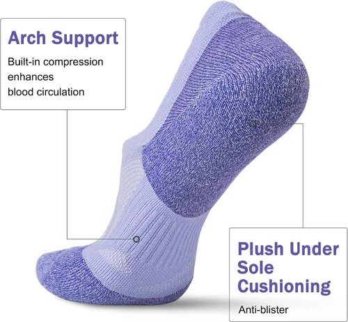 Vista 4 de THATISHE Calcetines de compresión acolchados para mujer calcetines de tobillo de corte bajo 5 pares