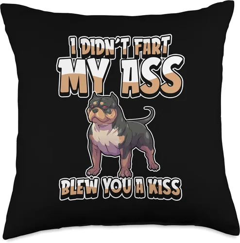 Vista 5 de American Bully Gifts & Accessories American Bully Dog Pet I Didnt Fart My Butt Blew You A Kiss - Almohada de 16 x 16 pulgadas, multicolor