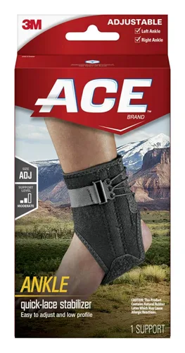 Vista 15 de ACE Ankle Brace with Side Stabilizers, Adjustable, Black, (Pack of 12)