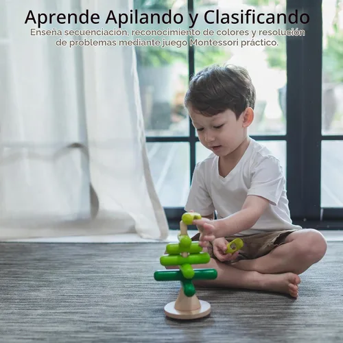 Vista 5 de Juguete apilable en forma de árbol de Plan Toys Árbol apilable