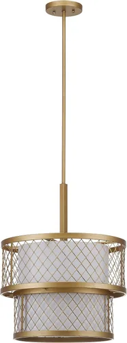 Vista 6 de SAFAVIEH Lighting Collection Evie Farmhouse - Lámpara colgante ajustable de 17 pulgadas de diámetro, color dorado antiguo (bombillas LED incluidas)