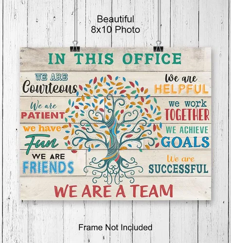 Vista 3 de Arte de Pared y Decoración de Oficina de Trabajo en Equipo - Arte de Pared para Hogar y Lugar de Trabajo - Póster Motivacional de Inspiración