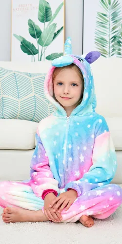 Vista 5 de Pijama de unicornio unisex para niños, enteritos para disfraz, Halloween
