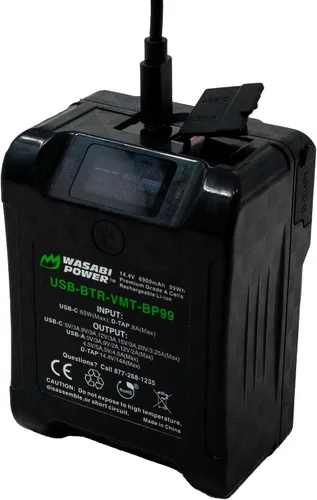 Vista 9 de Wasabi Power Batería recargable de iones de litio con bloqueo en V (99 Wh, 14.4 V, 6900 mAh) para videocámara de difusión, compatible con cámaras