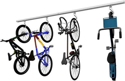 Vista 2 de E-Z Garage Storage Bike Slide Pro - Portabicicletas de techo, capacidad