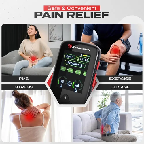 Vista 7 de Unidad TENS Estimulador Muscular Ultra para Alivio del Dolor y Recuperación, Máquina TENS EMS con Modo Estable PMS, Máquina de Estimulación de Doble