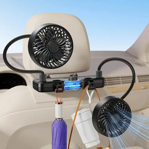 Vista 10 de Ventilador USB de manguera 360 para asiento de coche, bebé, niños Negro