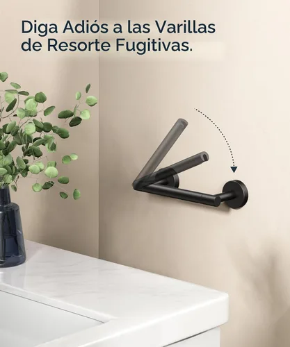 Vista 2 de FORIOUS Soporte de papel higiénico comercial Soporte de pared para pañuelos Negro mate
