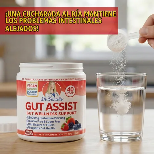 Vista 2 de Doctor Danielle Polvo de soporte intestinal permeable Fórmula de revestimiento intestinal de L-glutamina Asistencia intestinal por el Dr.