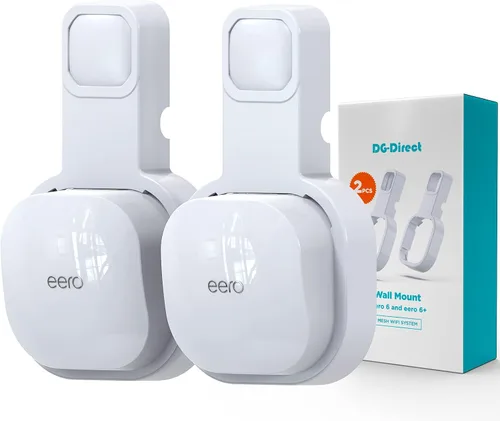 Vista 9 de DG-Direct Soporte de montaje en pared para eero 6 y eero 6+ Router Mesh Wi-Fi System, sin cables desordenados, soporte de montaje de pared para eero