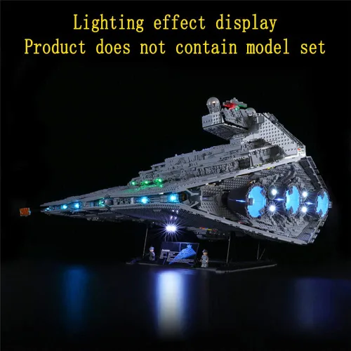 Vista 4 de GEAMENT Kit de luces LED (control remoto) compatible con Lego Imperial Star Destroyer - para 75252 (juego de modelos no incluidos)