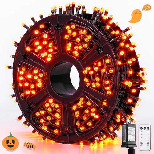 Vista 15 de JMEXSUSS 400 luces LED de Navidad rojas, blancas y verdes, luces de árbol de Navidad de 132 pies con control remoto, tira de luces para interiores