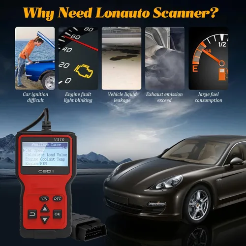 Vista 3 de Zpana Herramienta de diagnóstico del escáner OBD2 del automóvil, V310 OBDII Falla del motor del vehículo CAN Lector de código de diagnóstico