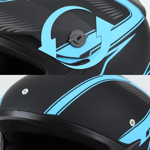 Vista 6 de CARTMAN Casco de motocross para adultos, motocross, ATV, todoterreno, casco de motocicleta de cara completa, aprobado por DOT, negro mate y azul