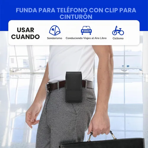 Vista 7 de Mopaclle Funda vertical para teléfono celular con clip y bucle para cinturón, resistente soporte para cinturón de teléfono compatible con iPhone 17