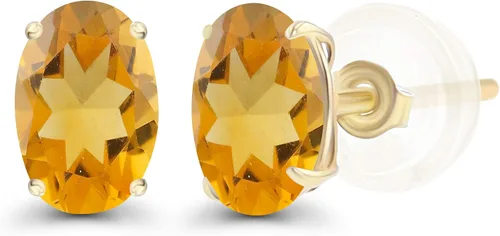Vista 47 de Aretes de plata de ley 925 maciza chapados en oro de 0.276 x 0.197 in ovalados con piedra natal genuina para mujer, aretes de tuerca con piedras