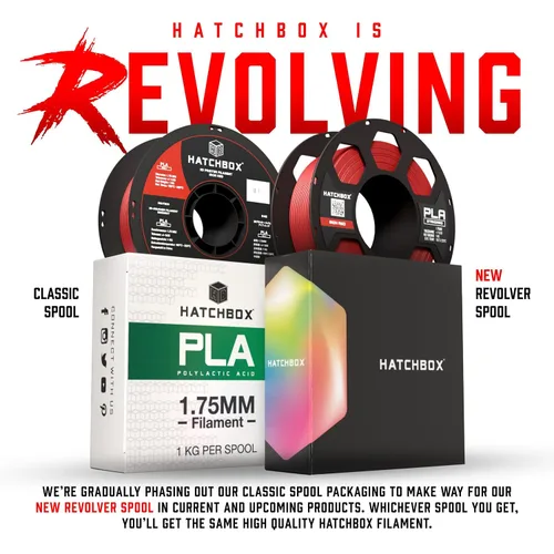 Vista 3 de HATCHBOX Filamento para impresora 3D PLA mate, precisión dimensional +/- 0.03 mm, carrete de 1 kg, 1.75 mm, gris ceniza