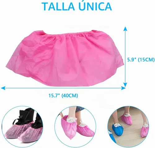 Vista 2 de Piutouyar Fundas desechables antideslizantes para zapatos, paquete de 100, 50 pares, color rosa