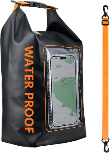 Vista 17 de Bolsa impermeable 2 en 1 para acampar al aire libre, playa, bolsa a prueba de arena, mochila impermeable para teléfono celular, accesorios