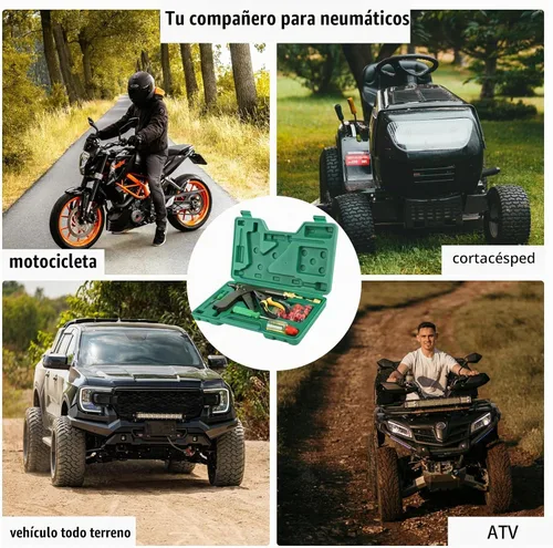 Vista 6 de Kit de reparación de neumáticos con tapones, kit de tapones de neumáticos tipo hongo, kit de parches para neumáticos de servicio pesado profesional