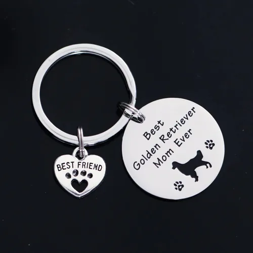 Vista 2 de VALAFO Regalo para amantes de Golden Retriever para mujeres, ideas de llaveros, artículos de mercancía, adornos de mamá Golden Retriever, Acero