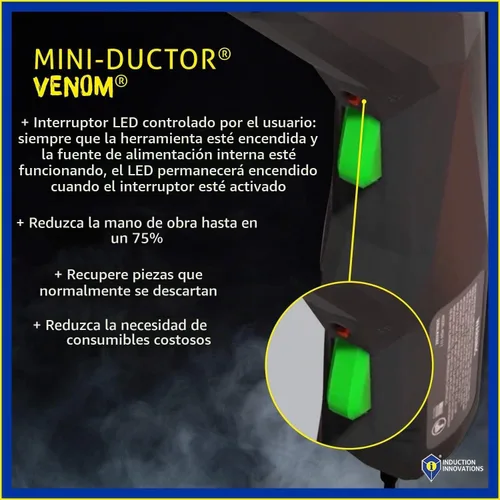 Vista 8 de Induction Innovations - Mini-Ductor Venom HP (MDV-787) - Calentador de inducción portátil con 3 bobinas básicas, estuche resistente para transportar