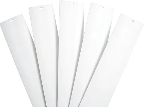 Vista 2 de Listón de PVC vertical de repuesto blanco curvado liso de 82.5" x 3.5" (Paquete de 5)