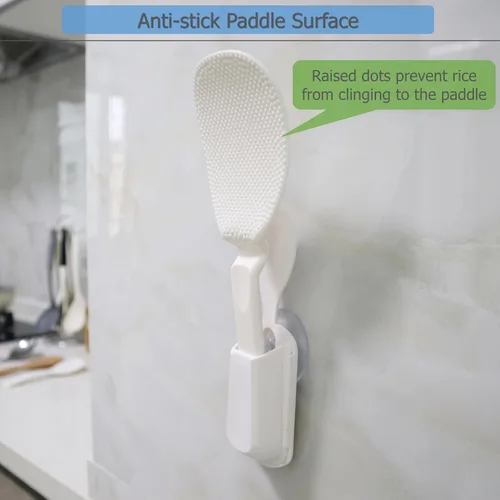 Vista 6 de EIKS Espátula de paleta de arroz de plástico con soporte de ventosa