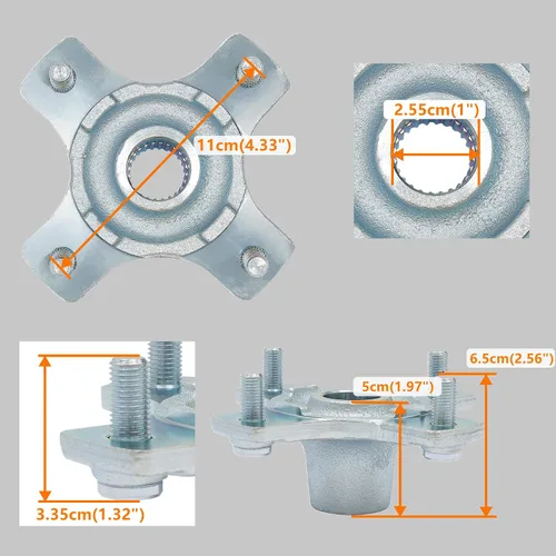 Vista 3 de Eje trasero Buje de rueda 1PE-F53K0-00-00 (2PCS) Fit for 1987-2024 Yamaha YFM350 Warrior/YFZ350 Banshee/YFZ450/YFZ450X