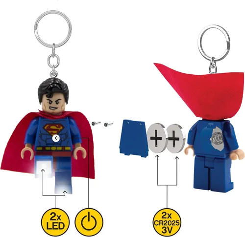 Vista 5 de LEGO DC Superman - Llavero de luz y etiqueta para bolsa