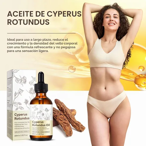 Vista 6 de Cyperus Aceite de reducción de cabello (paquete de 2) – Fórmula botánica natural para reducir el crecimiento no deseado del cabello, aceite corporal