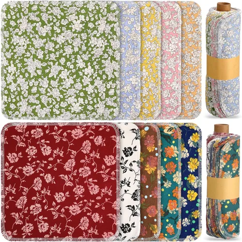 Vista 25 de Redbaker 50 piezas de toallas de papel reutilizables, paños de algodón reutilizables sin papel, toallas de papel absorbentes lavables