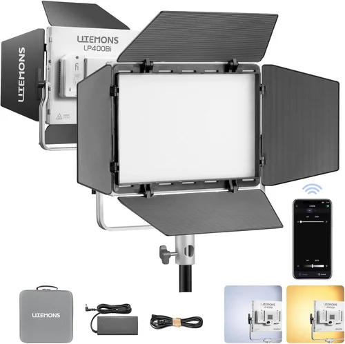 Vista 14 de Godox Luz de llave ES45, luz de video LED con soporte de escritorio extensible, control inalámbrico 2.4G, 0-100% de brillo y temperatura