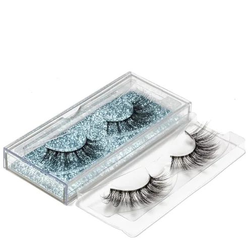 Vista 2 de DYSILK Paquete de extensiones de pestañas - Pestañas postizas de visón de aspecto natural