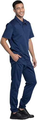 Vista 4 de Workwear Revolution Men Scrubs Top Polo WW615