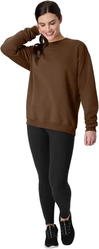 Vista 5 de Hanes Men's Sweatshirt, EcoSmart Fleece Crewneck Sweatshirt, Big & Tall Available, 1 or 2-Pack Marrón (Army Brown)