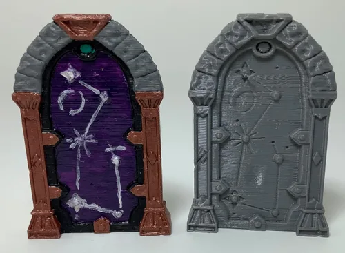 Vista 5 de Puertas - RPG - Calabozos y Dragones - DND - Pathfinder - Señor del Anillo - Figura miniatura (gris/sin pintar) (tamaño humanoide)