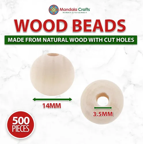 Vista 63 de Mandala Crafts - 2000 cuentas de madera redondas pequeñas de 6 mm para manualidades, suministros de macramé - cuentas de madera natural negra sin