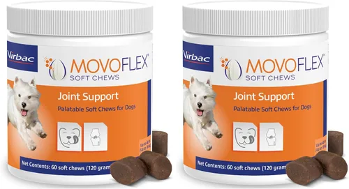 Vista 14 de MOVOFLEX - Masticables suaves para el apoyo de cadera y articulaciones para perros pequeños, 60 unidades de Virbac