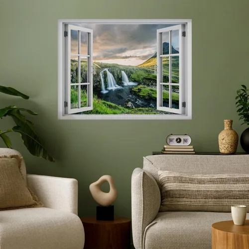 Vista 23 de wall26 Adhesivo de pared removible/mural de pared, vista de ventana, koala gris australiano en bosque, árboles, animales, naturaleza, fotografía
