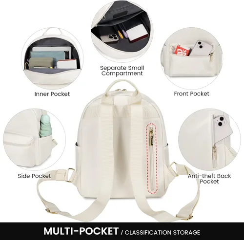 Vista 5 de LOVEVOOK Mini mochila pequeña y linda mochila de moda para niñas y mujeres Light